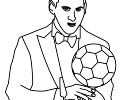 Coloriage Messi ballon d'or